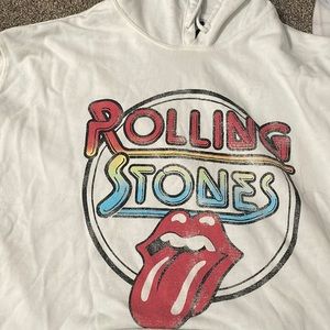 Rolling stone sweatshirt with hood. crop top